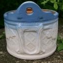 Brush-McCoy Stoneware Grapeware Salt Box with Wooden Lid Blue & White
