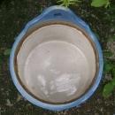 Brush-McCoy Stoneware Grapeware Salt Box with Wooden Lid Blue & White