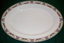 Victoria Czechoslovakia Ceramic Platter VIT43 Schmidt & Co. Pink Rose Border 15 3/8