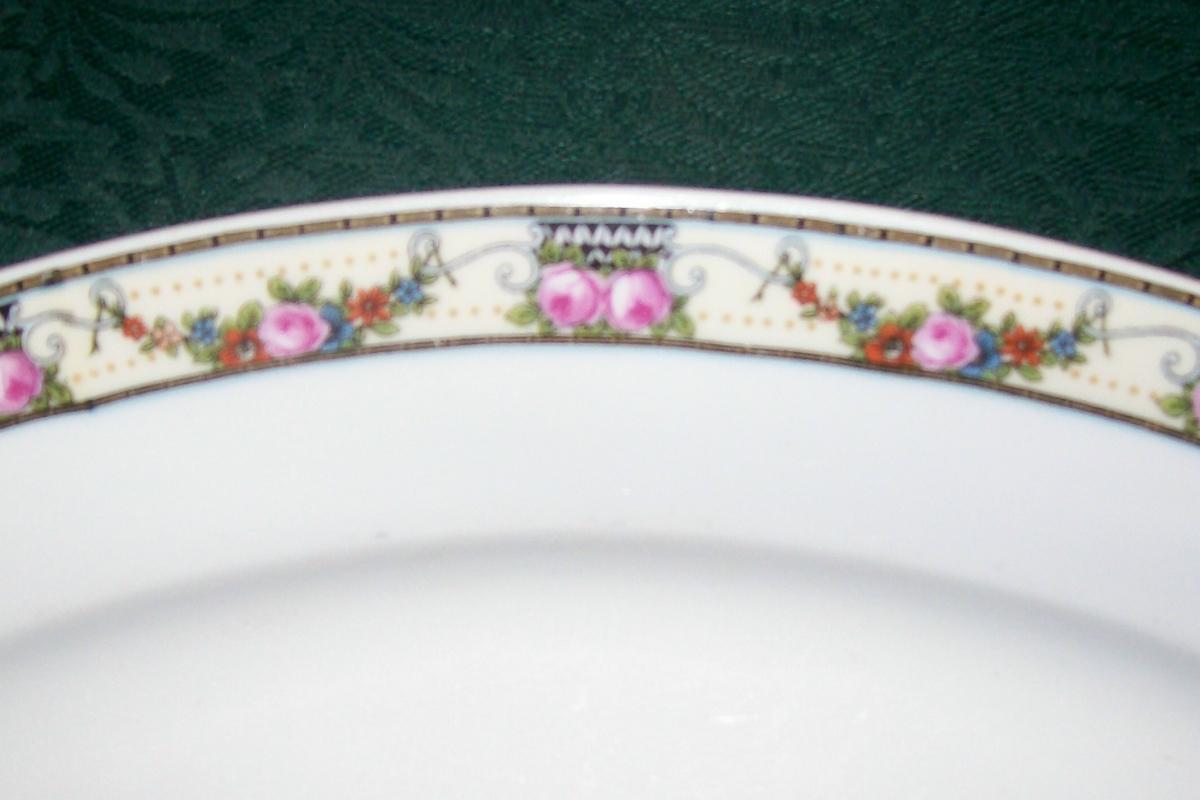 Victoria Czechoslovakia Ceramic Platter VIT43 Schmidt & Co. Pink Rose Border 15 3/8