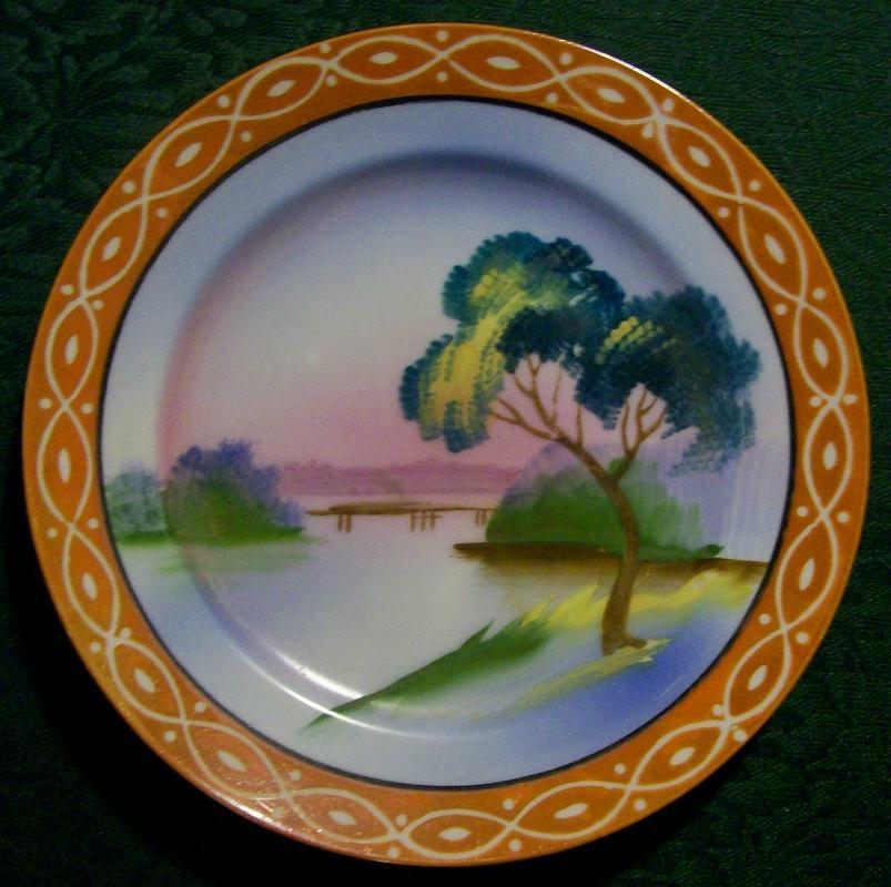 Japanese Luster Ware Plate: Patterned Rim
