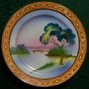 Japanese Luster Ware Plate: Patterned Rim