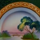 Japanese Luster Ware Plate: Patterned Rim
