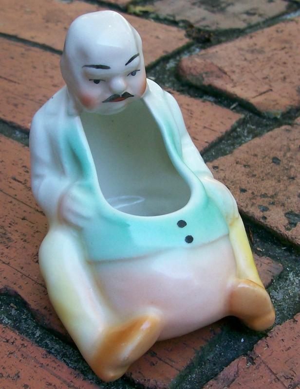Czech Figural Man Pipe Holder / Cachepot