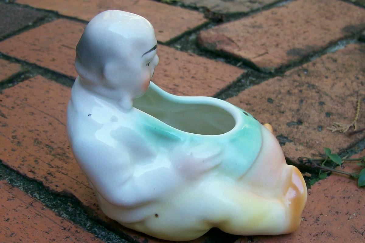 Czech Figural Man Pipe Holder / Cachepot