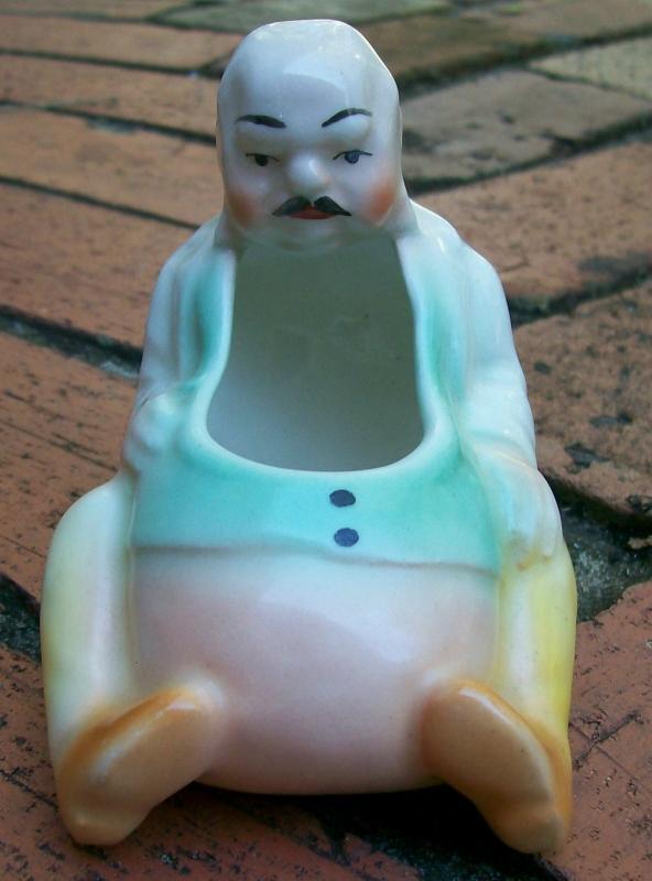 Czech Figural Man Pipe Holder / Cachepot