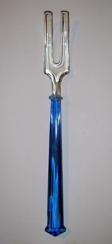 Depression Glass Fork with Cobalt Blue Handle