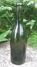 Hock Wine Bottle: Olive Green Turn-Mold