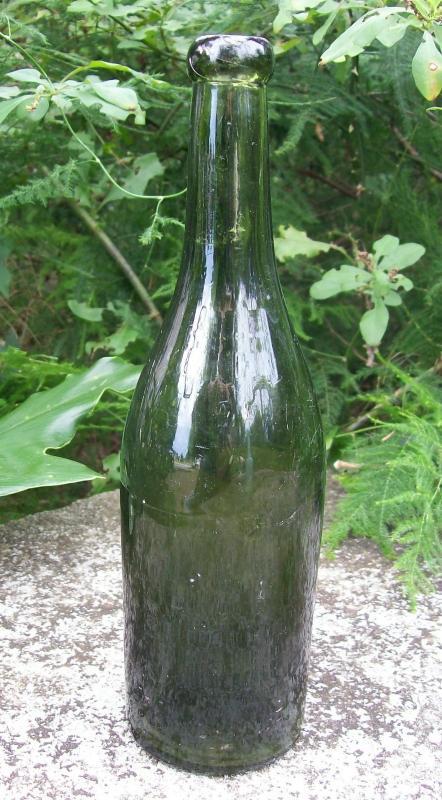 Hock Wine Bottle: Olive Green Turn-Mold