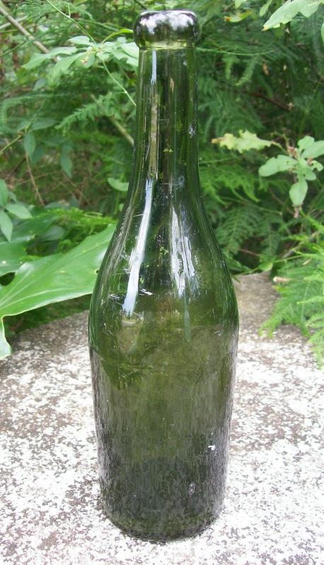 Hock Wine Bottle: Olive Green Turn-Mold