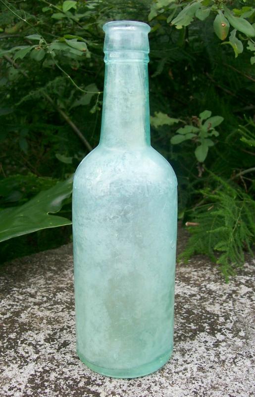 Lea & Perrins Worcestershire Glass Bottle 1876-80's Aqua Green 8.5