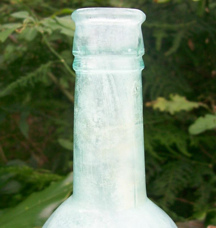 Lea & Perrins Worcestershire Glass Bottle 1876-80's Aqua Green 8.5