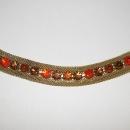 Weiss Austrian Rhinestone Bracelet w/ Mesh Orange to Amber 1950's