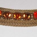 Weiss Austrian Rhinestone Bracelet w/ Mesh Orange to Amber 1950's