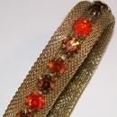 Weiss Austrian Rhinestone Bracelet w/ Mesh Orange to Amber 1950's