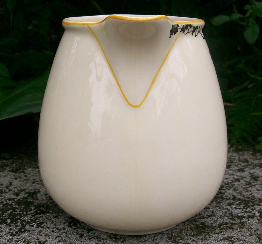Wedgwood Art Deco Ceramic Pitcher: Shoreline with Orange & Black