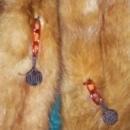 Triple Mink Fur Wrap: Heads & Tails: 1940's-50's Red-Brown