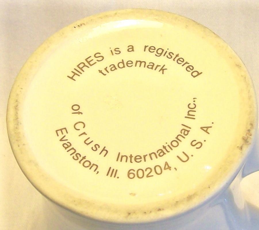 Hire's Root Beer Advertising Ceramic Mug Crush 1960+ 4