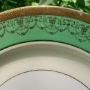 Le Mieux Gold Encrusted Ceramic Plate Three Women Center Medallion Green Band