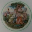 Le Mieux Gold Encrusted Ceramic Plate Three Women Center Medallion Green Band