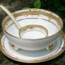 Noritake Nippon Porcelain Gold-Encrusted Whipped Cream Bowl Set 3-Piece
