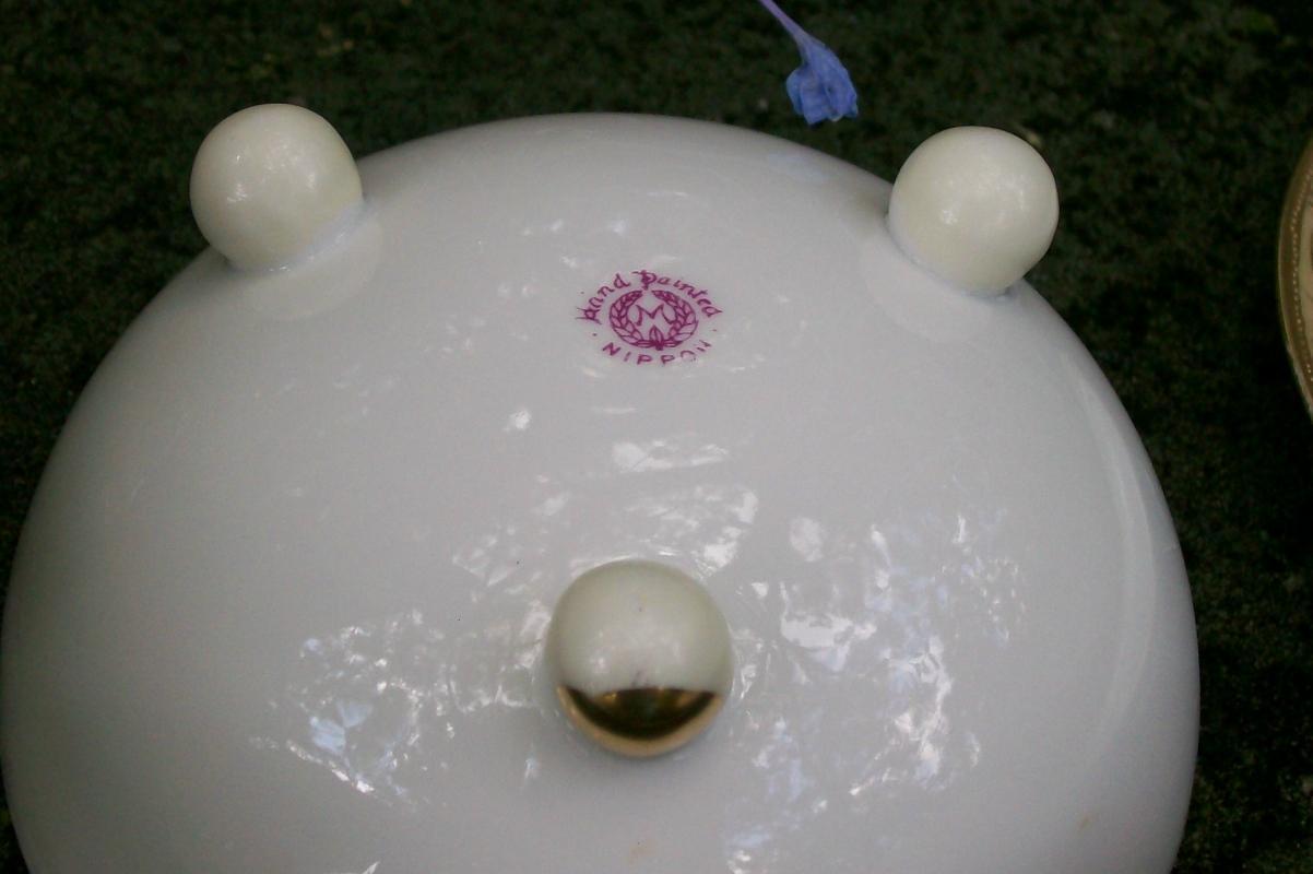 Noritake Nippon Porcelain Gold-Encrusted Whipped Cream Bowl Set 3-Piece