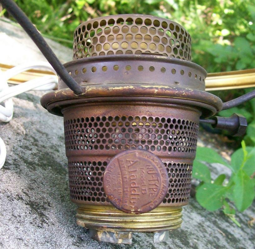 Vintage Electrified Aladdin Lamp Burner w/ 10