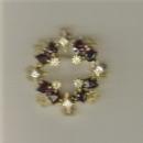 Faux Ruby & Rhinestone Circle Pin: 1940's