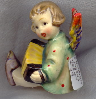 Hummel Joyous News with Accordion #39 TM1 Ceramic Figural Candleholder by Goebel 1935-50