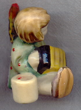 Hummel Joyous News with Accordion #39 TM1 Ceramic Figural Candleholder by Goebel 1935-50