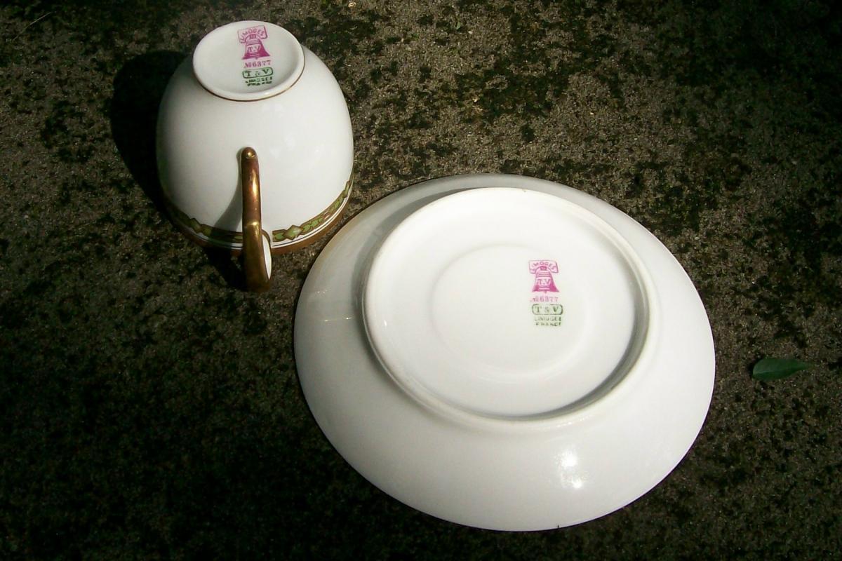T&V Limoges Demitasse Cup & Saucer No. 6377
