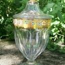 Westmoreland Colonial Candy Jar: Gold Band & Hand-painted Flowers