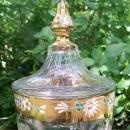 Westmoreland Colonial Candy Jar: Gold Band & Hand-painted Flowers