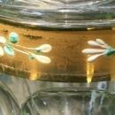 Westmoreland Colonial Candy Jar: Gold Band & Hand-painted Flowers