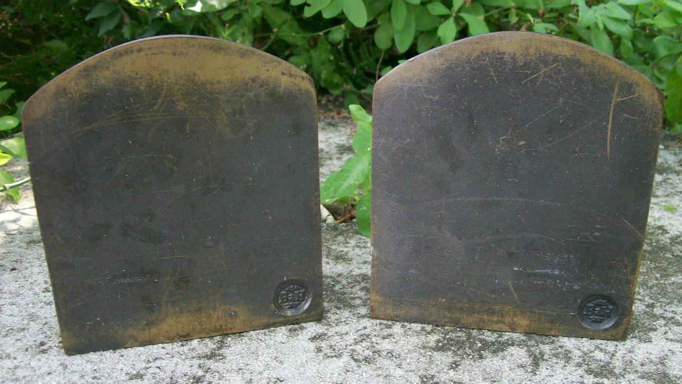 Bradley & Hubbard Cast Iron Bookends: Flower Basket