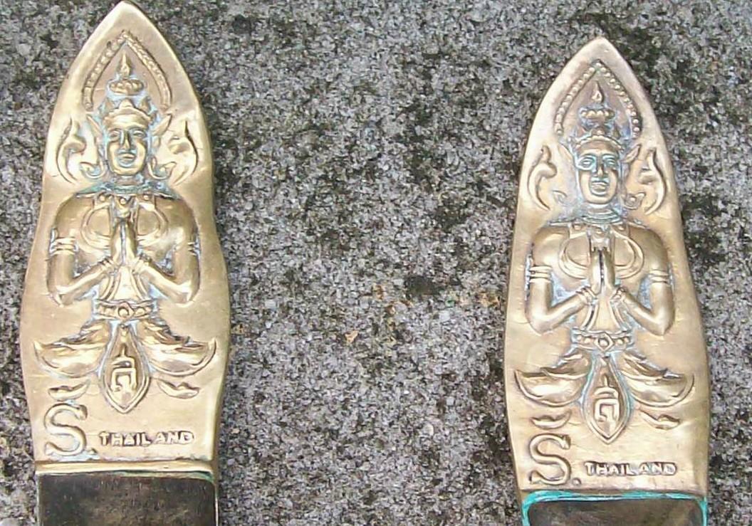 Brass/Bronze Salad Fork & Spoon Set: Thailand