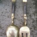Brass/Bronze Salad Fork & Spoon Set: Thailand