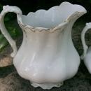 Johnson Brothers White & Gold Ceramic Cream & Sugar Set J6209 Ca. 1907