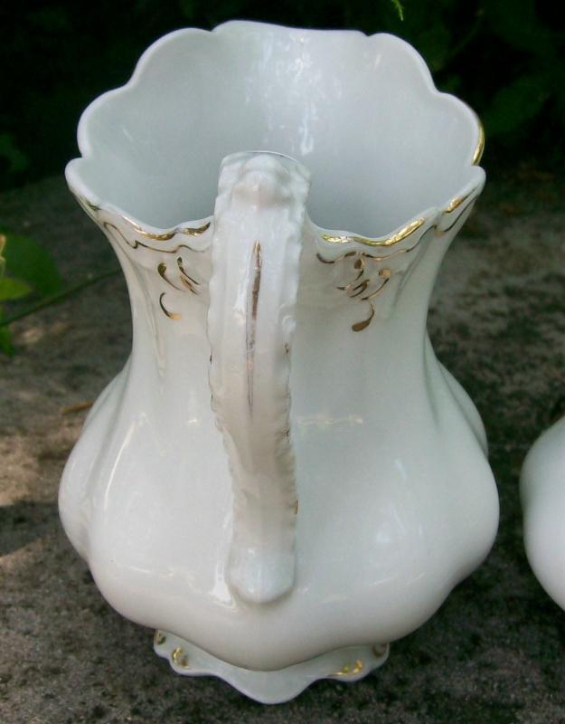 Johnson Brothers White & Gold Ceramic Cream & Sugar Set J6209 Ca. 1907