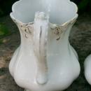Johnson Brothers White & Gold Ceramic Cream & Sugar Set J6209 Ca. 1907