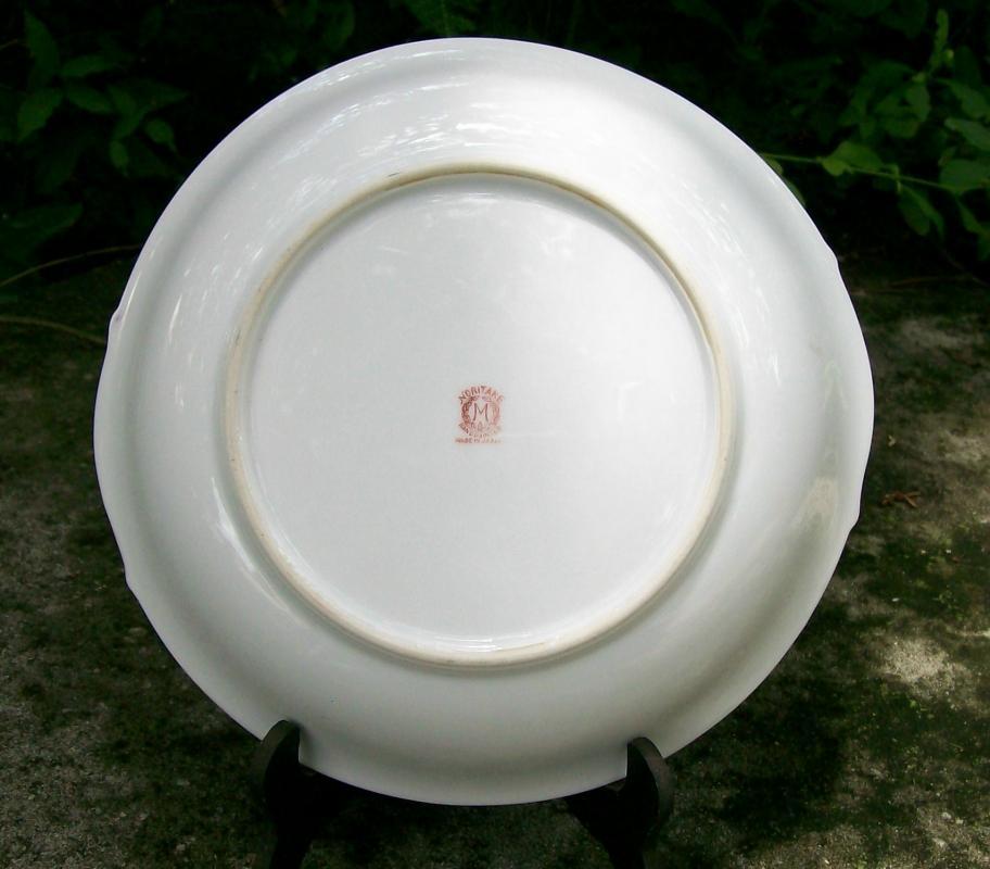 Noritake Art Deco Poppy Bowl with Green Insets