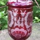 Egermann Bohemian Pokal/Covered Candy: Ruby-cut-to-clear