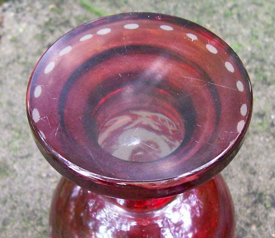 Egermann Bohemian Pokal/Covered Candy: Ruby-cut-to-clear