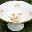 Limoges France Porcelain Pedestal Bowl Gold Floral 3.25