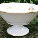 Limoges France Porcelain Pedestal Bowl Gold Floral 3.25