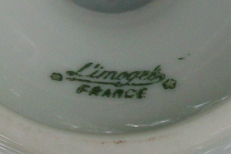 Limoges France Porcelain Pedestal Bowl Gold Floral 3.25