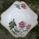 Haviland Limoges Chinese Thistle Square Porcelain Bowl Floral Transfer 4.5