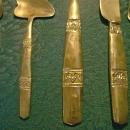 Bangkok Thailand Brass Dessert Flatware with Wooden Box 18 Pc. Set