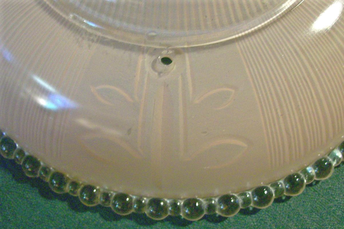 Art Deco Glass Ceiling Light Shade Pink Frosted/Clear 11