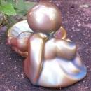 Zsolnay Pottery Eosin Girl with Basket Figurine 1968+ Sinko Pecs Hungary